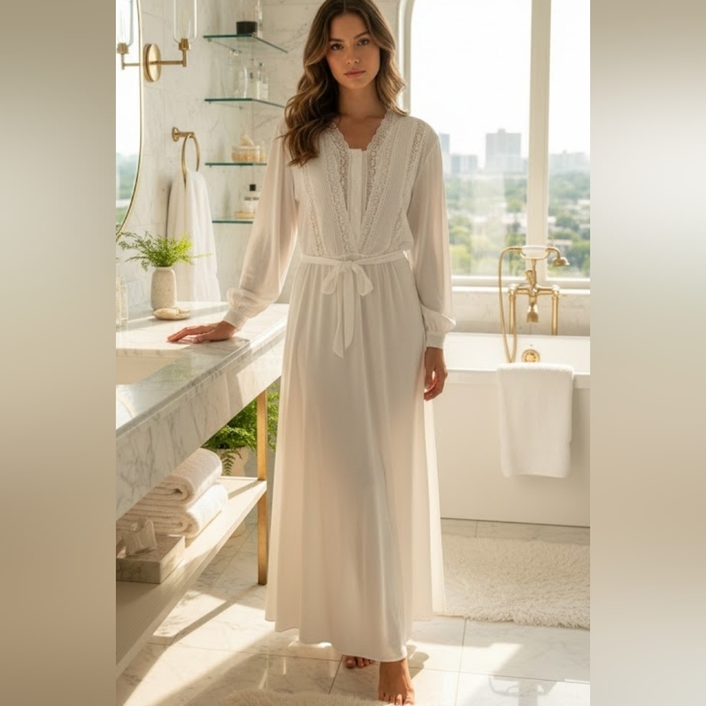 Vintage Silfra lace robe set size 12